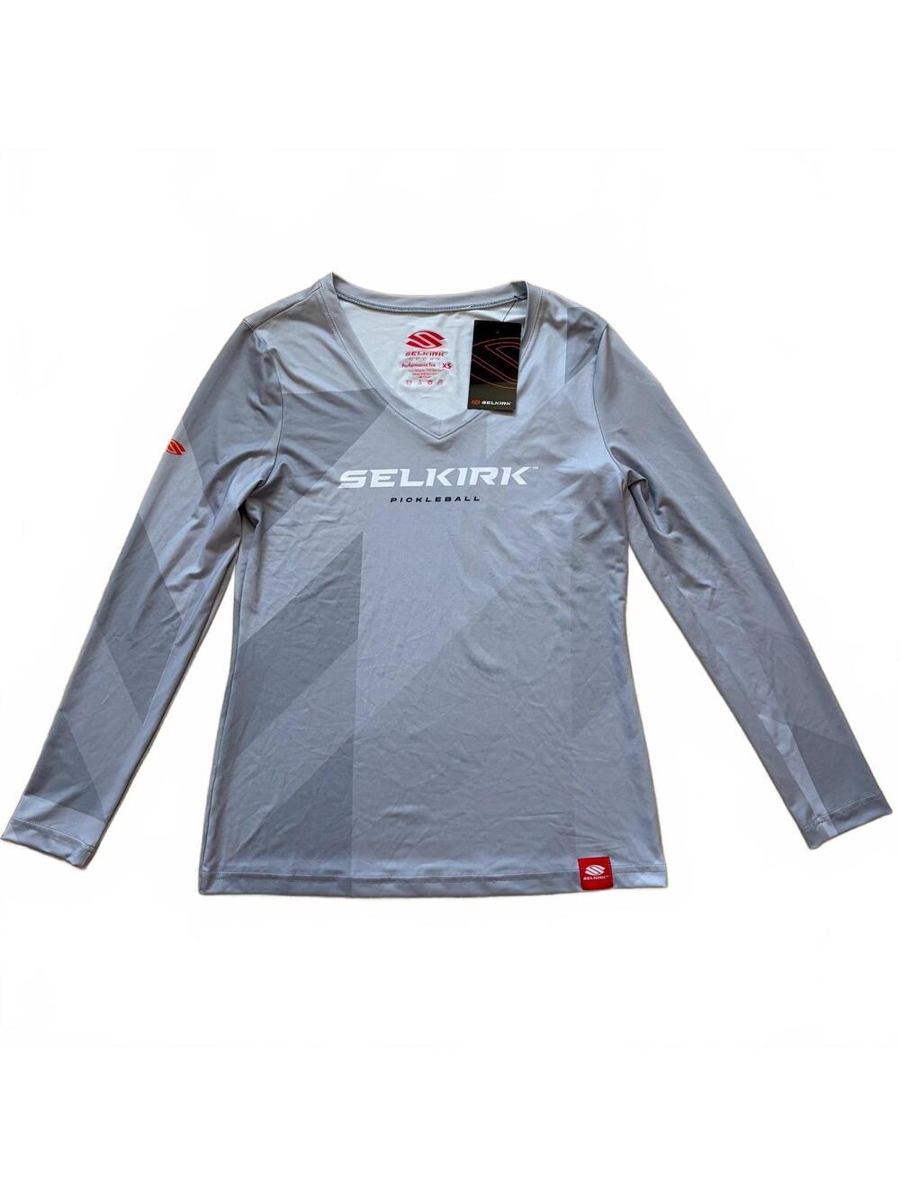 Selkirk Sport Symmetrix Long Sleeve V-Neck T-Shirt Pickleball Women Size XS NWT